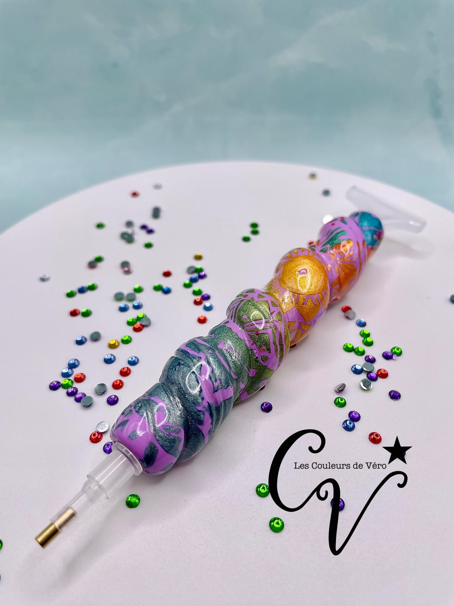 Ergonomic spiral diamond painting stylus/pencil; Very light, unbreakable, comfortable, unique (non-reproducible) Handmade!